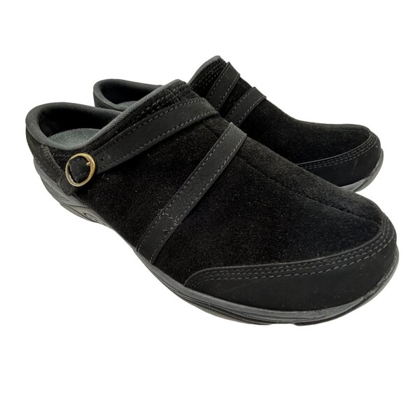 Easy Spirit Shoes - Easy Spirit Womens Equinox Black Suede Slip-On Clogs Size 9M